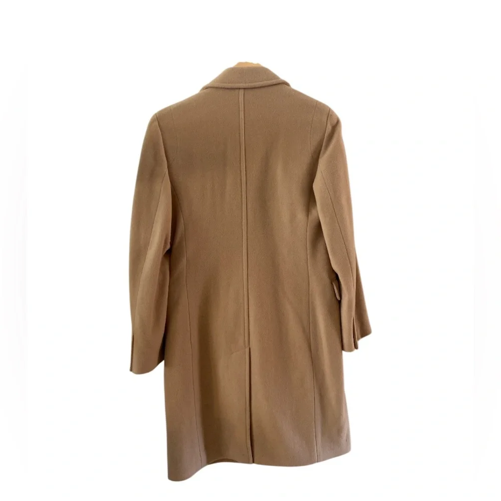 DKNY Classic WOMEN'S SINGLE BREASTED WOOL BLEND COAT IN CAMEL SIZE 10